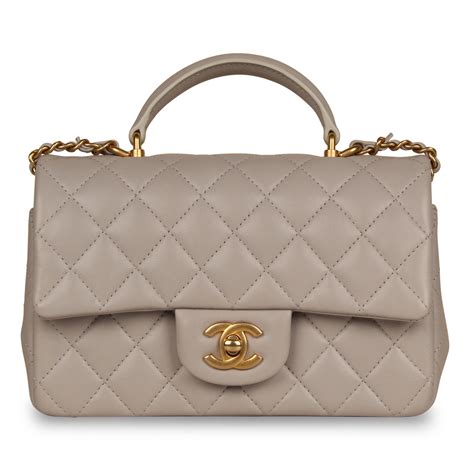 chanel camel mini bag|Chanel mini flap bag with top handle.